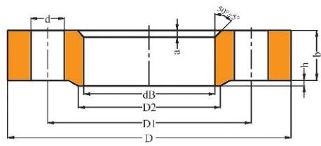 PN10  DN200  Black carbon steel flange.png